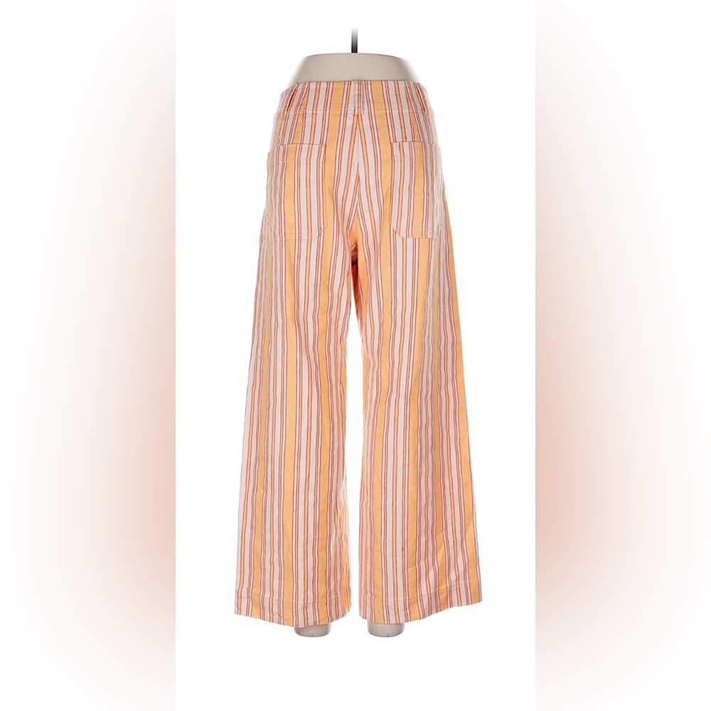 Anthropologie Maeve The Colette Linen Edition Cropped Striped Pants 10 / 30 - Picture 3 of 5